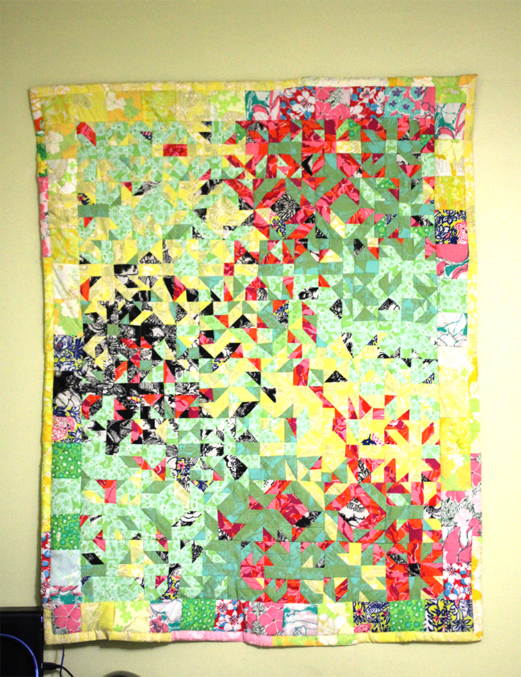 wall quilt with colorful pattern