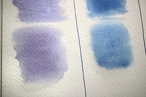 Wet on wet watercolor paint swatches