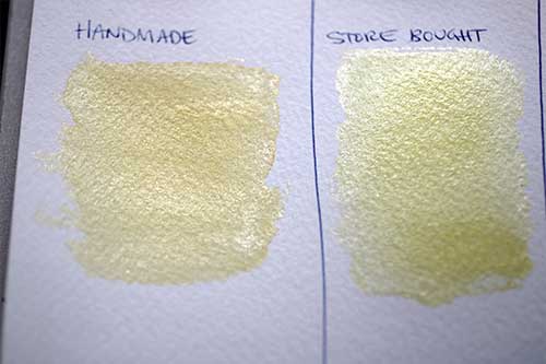 Yellow shimmer watercolor paint