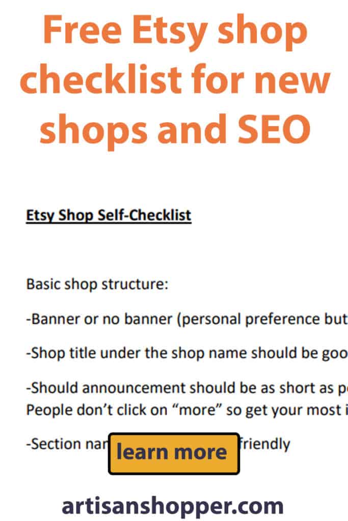 etsy shop checklist