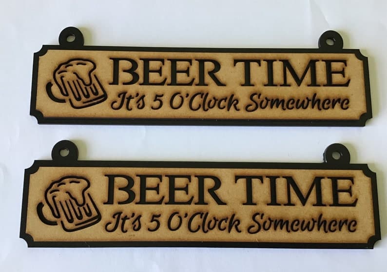 beer time wood sign