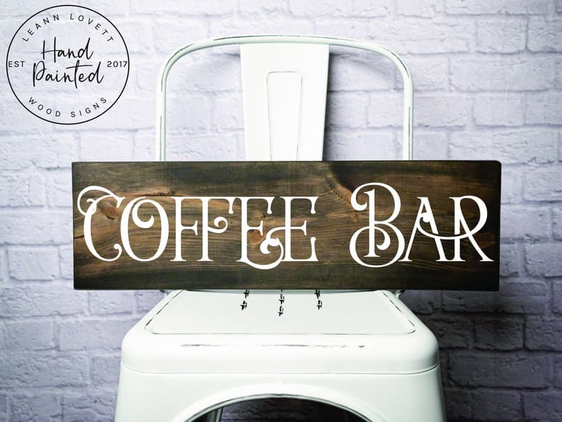 coffee bar wood sign