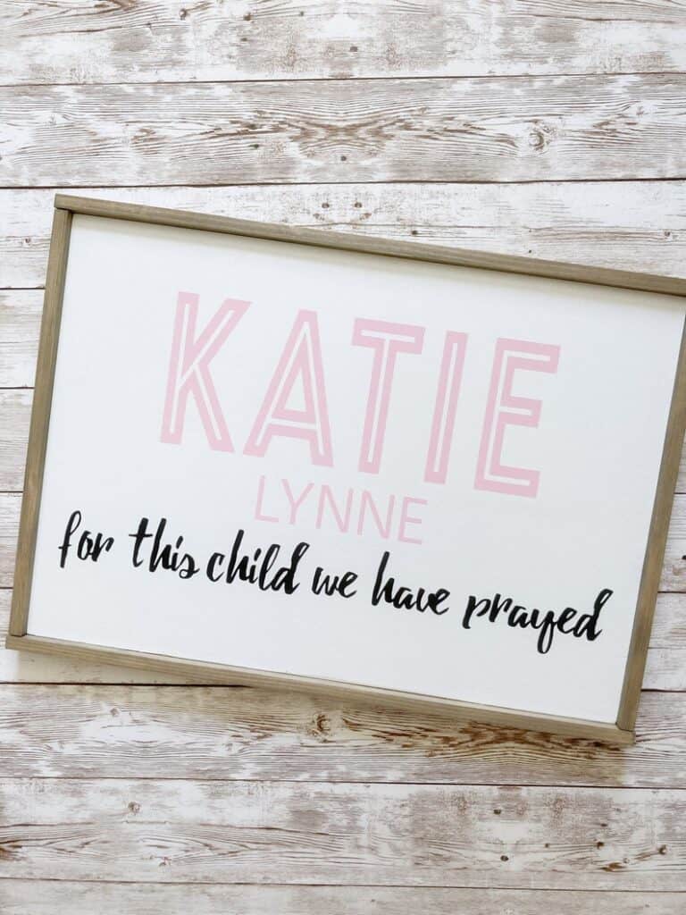 custom sign for a new baby
