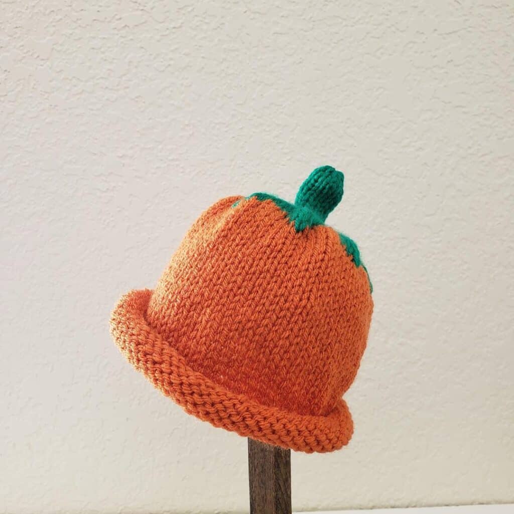 Knitted pumpkin hat
