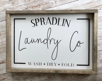 laundry wood sign