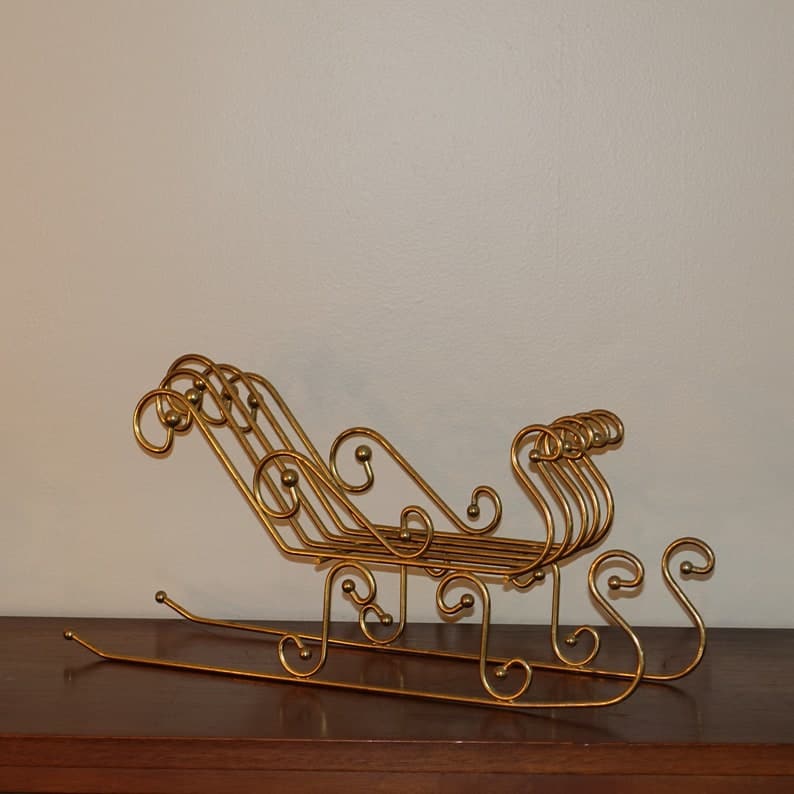 vintage brass sleigh