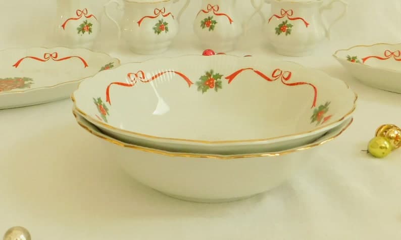vintage christmas bowls
