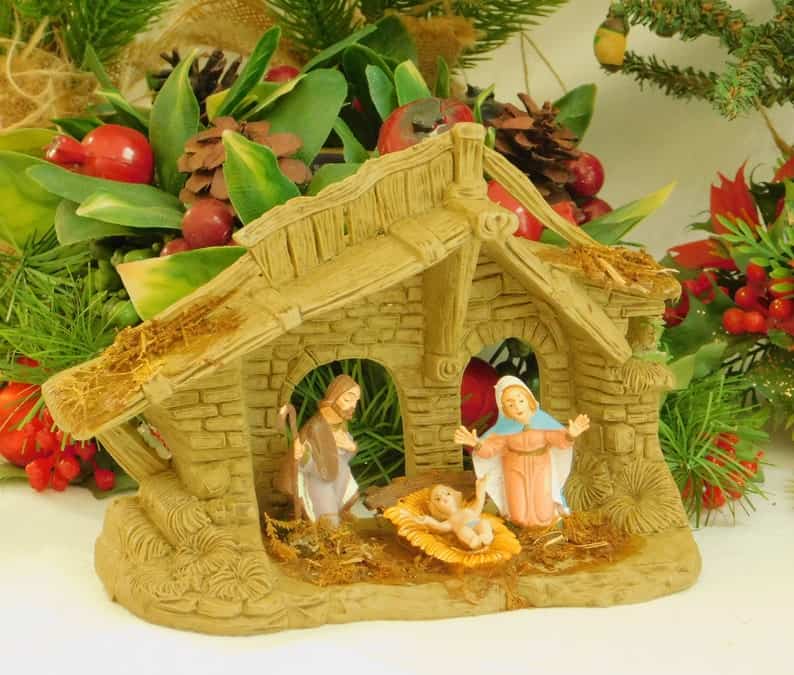 vintage nativity manger
