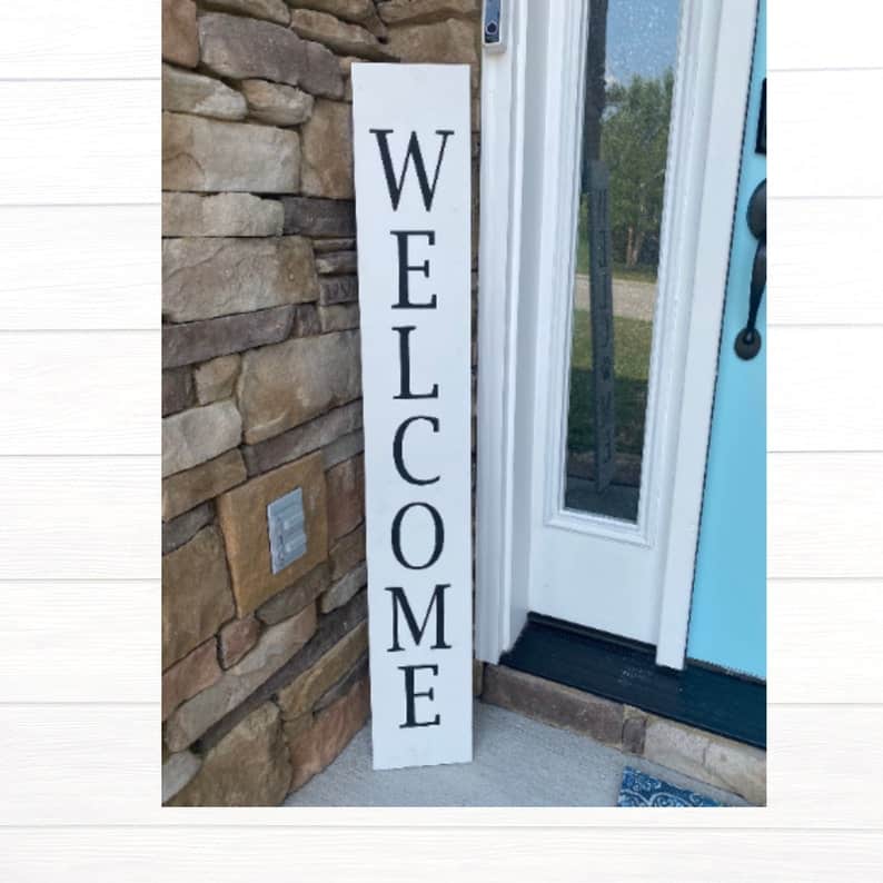 Welcome wood sign for the porch