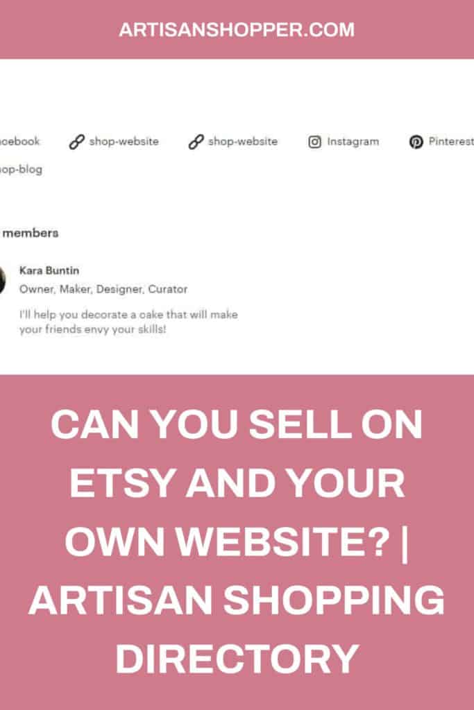 can you sell on etsy and your own website