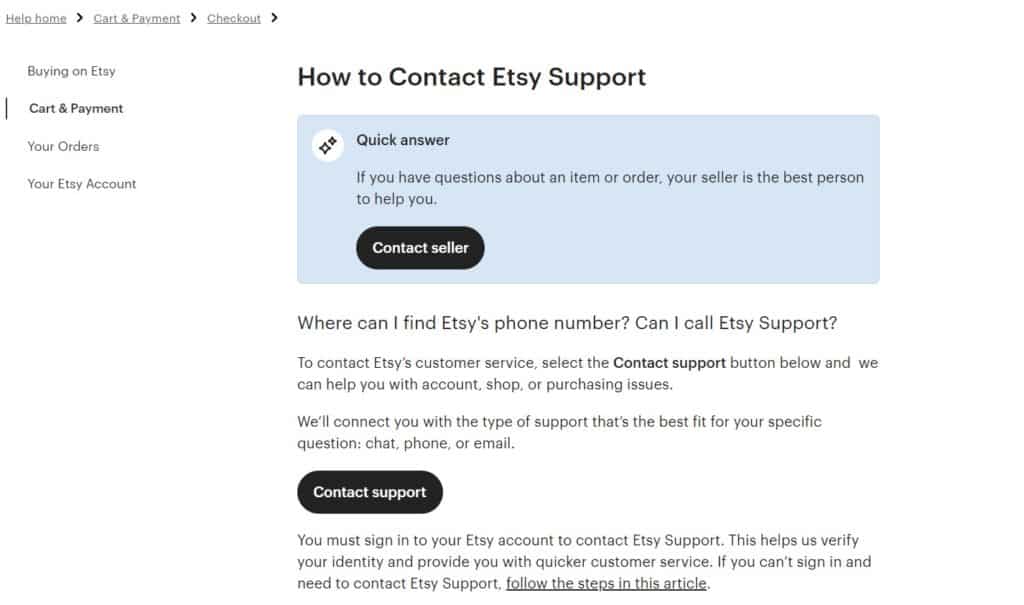 how to contact etsy support
