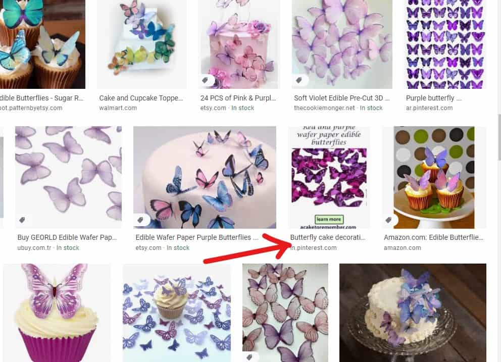 Pinterest pin result in Google image search (from my account)