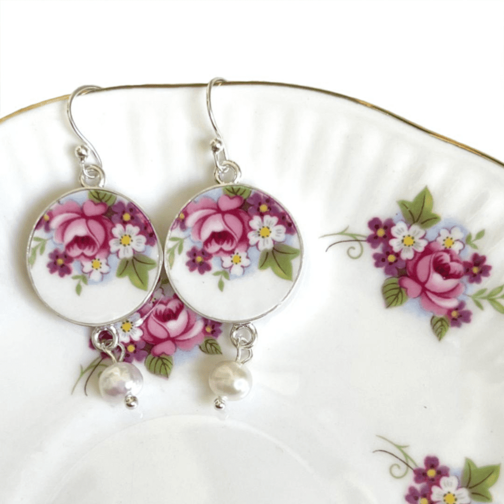 Vintage china earrings by eclectiQuas