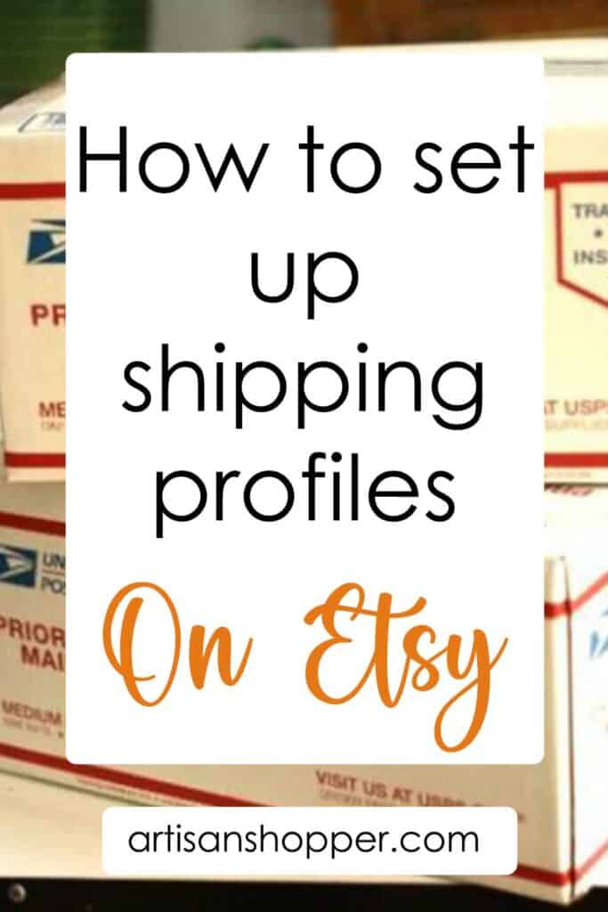 Image saying how to set up shipping profiles on etsy