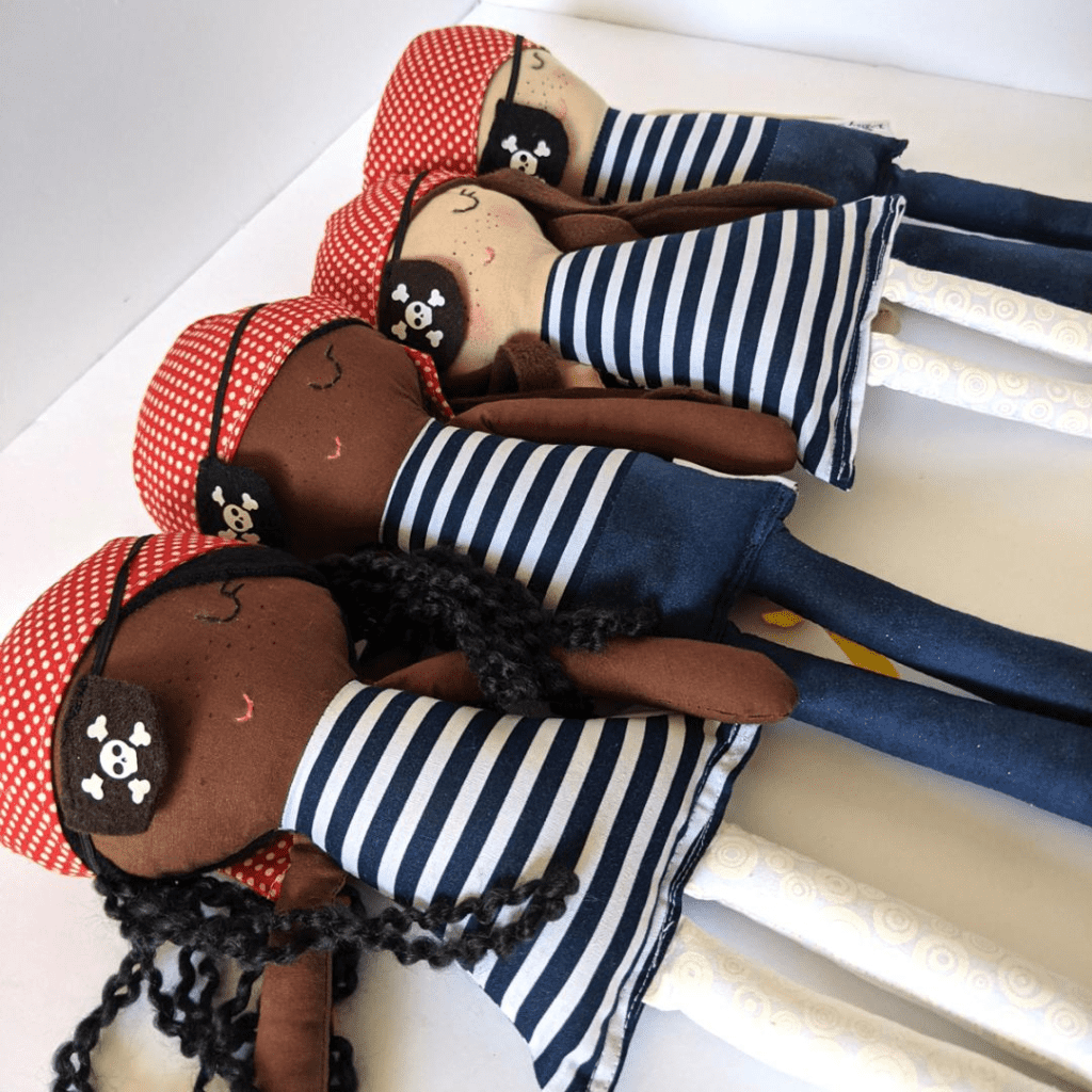 Handmade pirate dolls by DaisySTEMshop