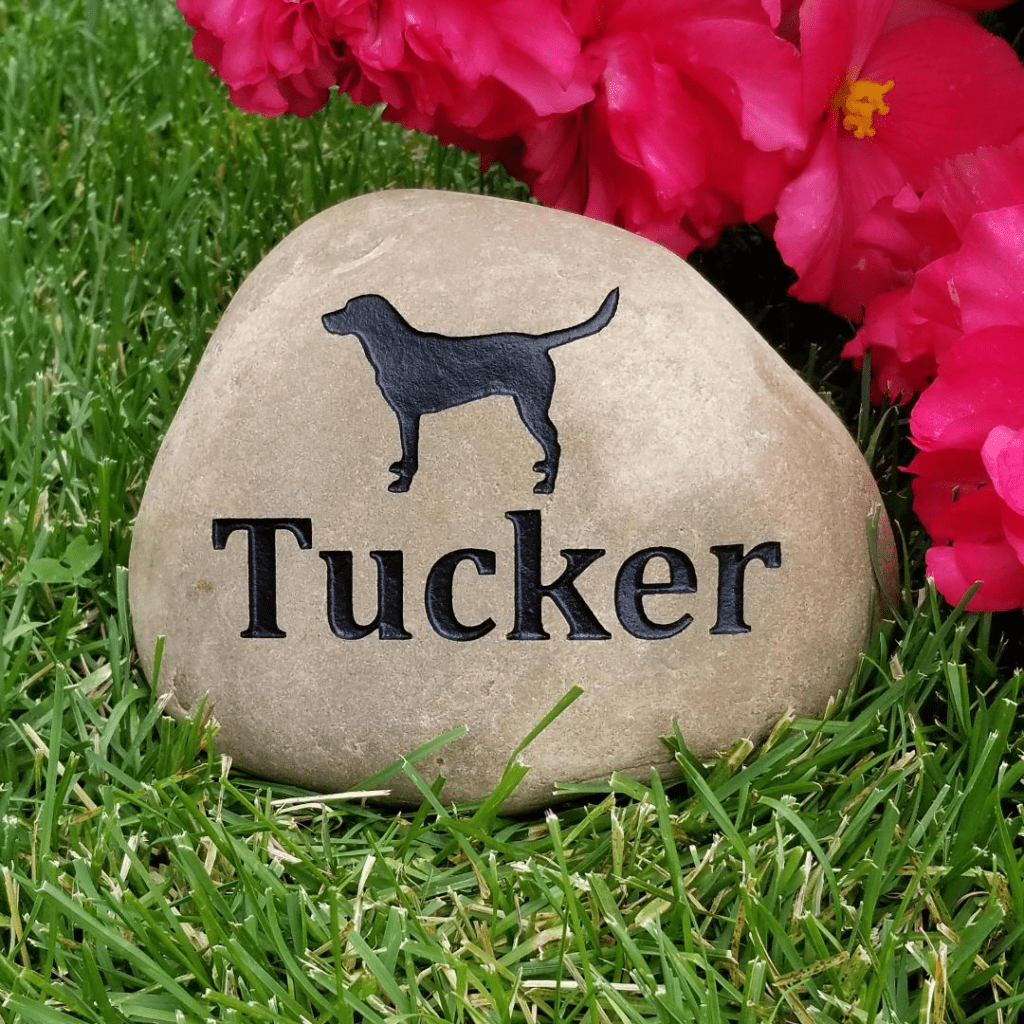 A pet memorial stone by Kimmer and company