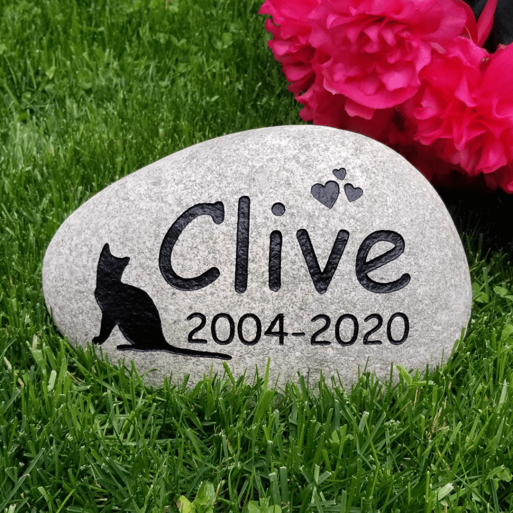 A pet memorial stone by Kimmer and Company