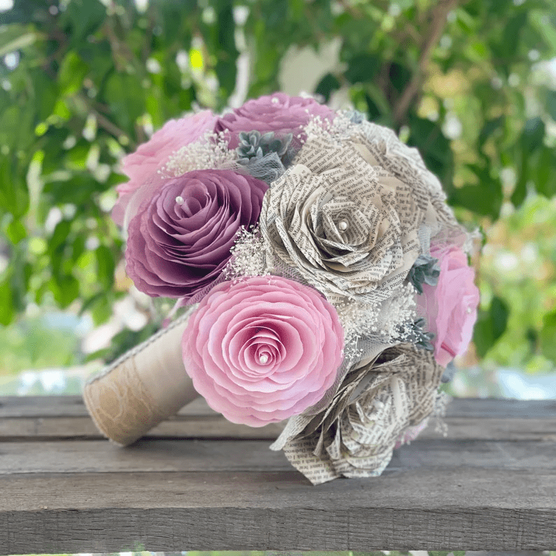 Paper bouquet by Knotted Leaf Weddings