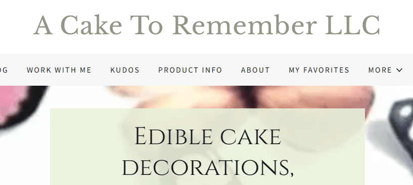 Image of the A Cake To Remember website