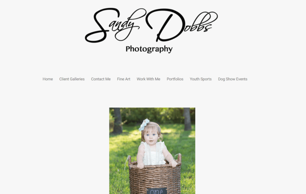Sandy Dobbs Photography website homepage