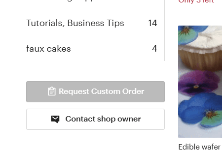 The request custom order button greyed out.