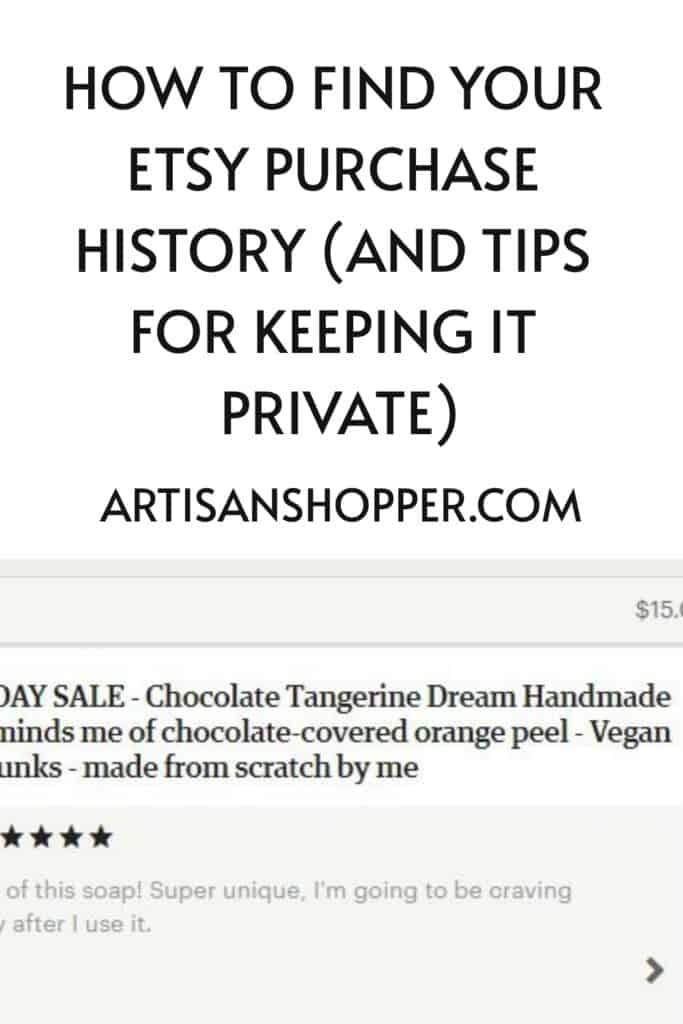 how to keep your Etsy purchase history private