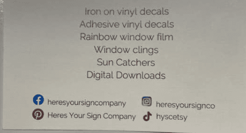 here's your sign company business card