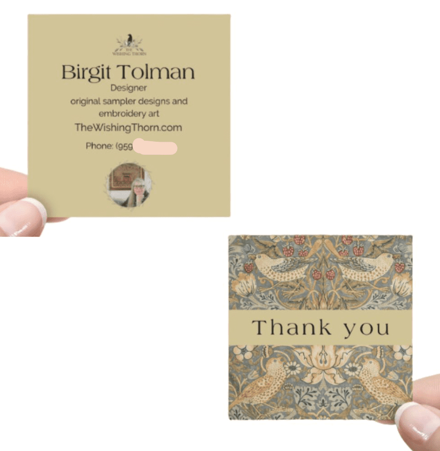 the wishing thorn business card