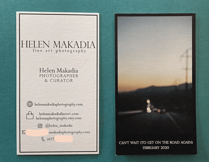 Helen Makadia Photography business card