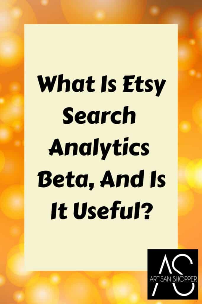 What is Etsy's search analytics beta and is it useful?
