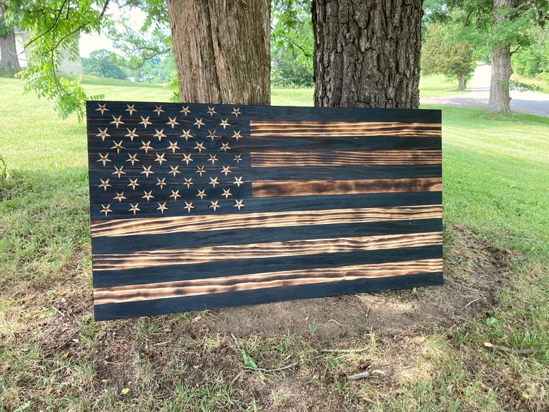 wooden American flag