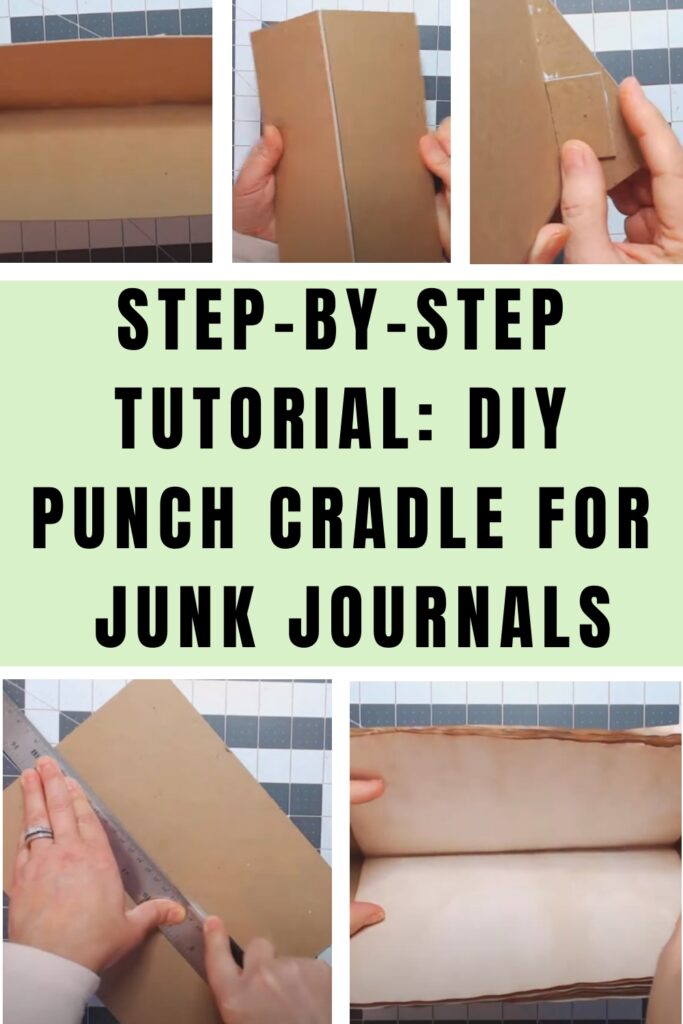 Step by step tutorial: DIY pnching cradle for junk journals, with photos of the punching trough being made