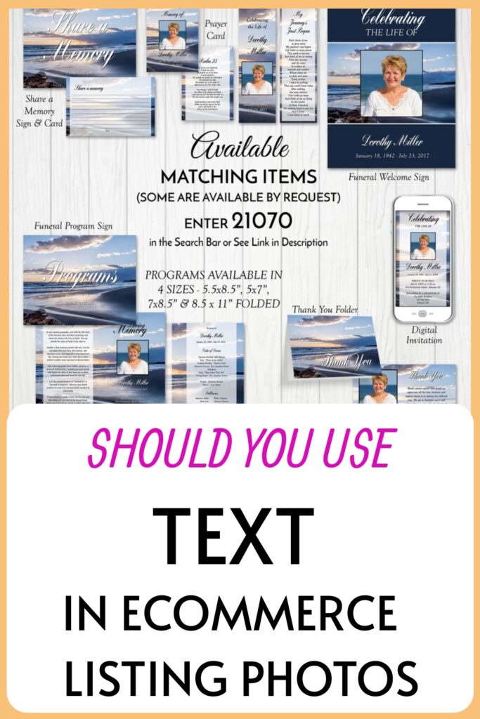 Should you use text in ecommerce listing photos