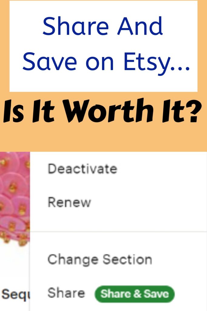 Share and Save on Etsy...Is it worth it? With a photo of a listing with the share and save button
