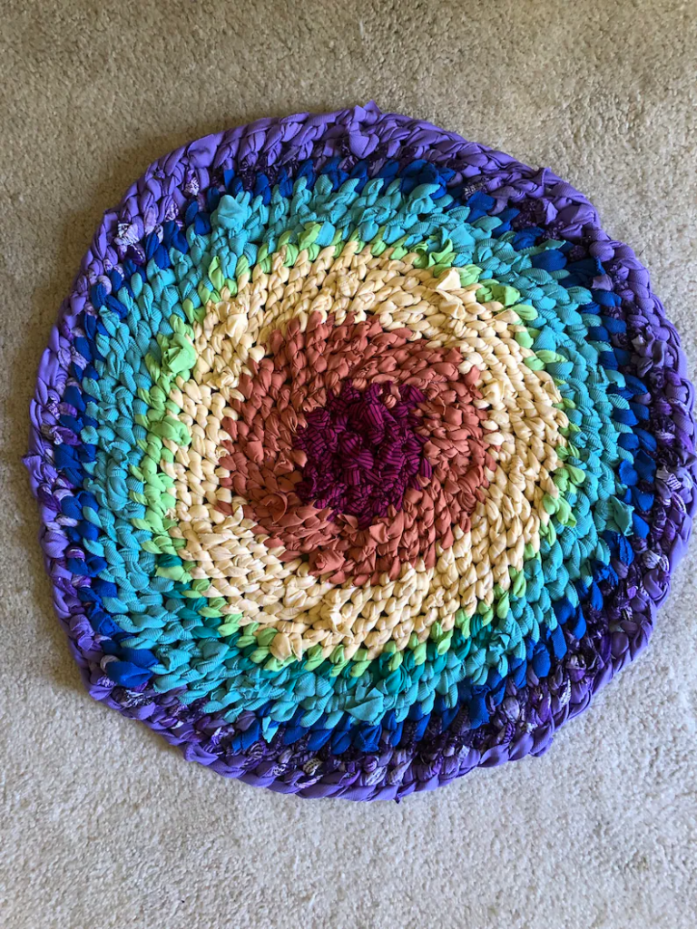 rainbow amish knot rag rug