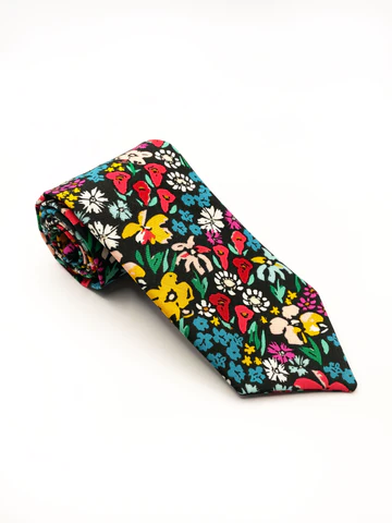 headband and necktie in coordinating fabric