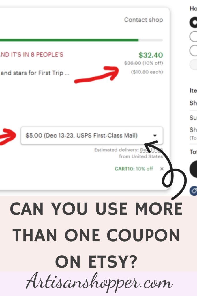 can you use more than one coupon on etsy