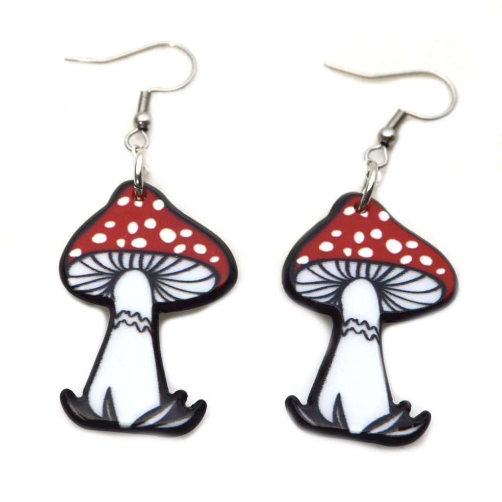 mushroom earrings from Twisted Pixies