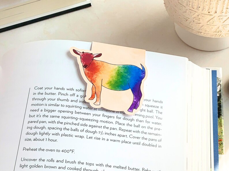 rainbow goat bookmark