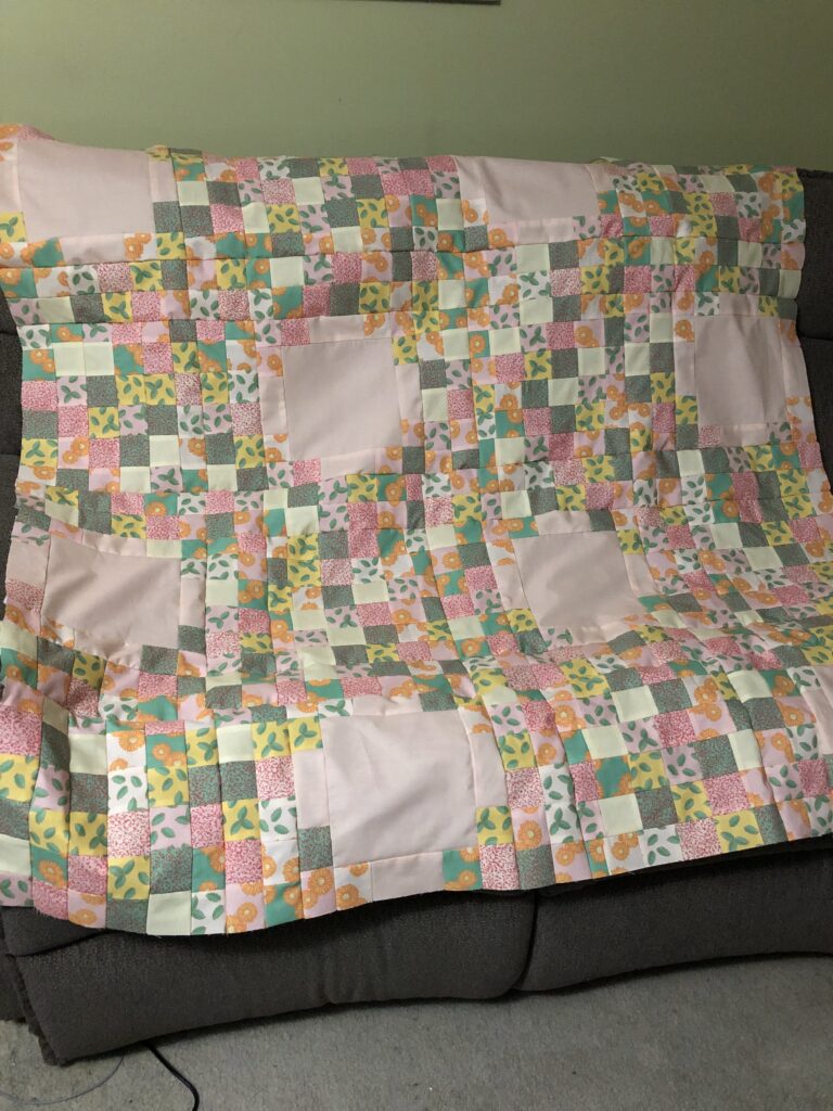 the finished quilt top center section