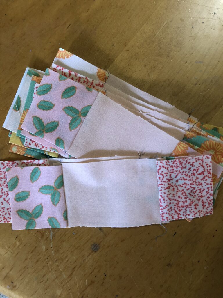 Side pieces of the center quilt block