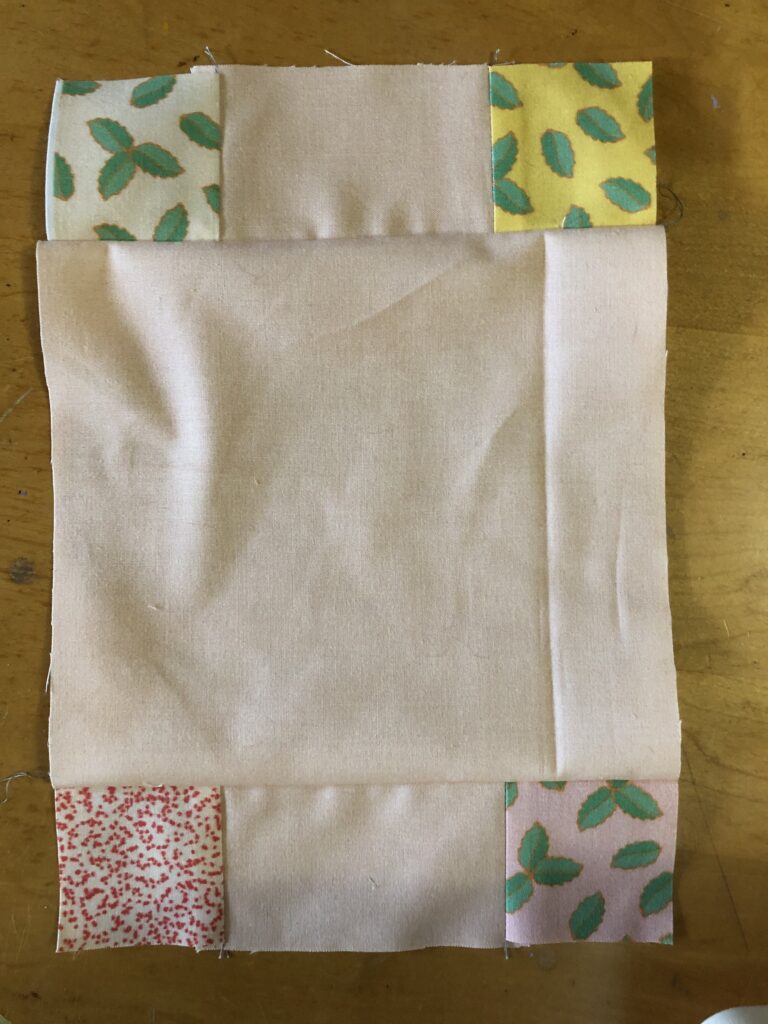Center section of the quilt block without the side sections attached