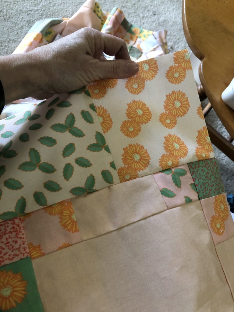 Inner border sewn onto the main quilt