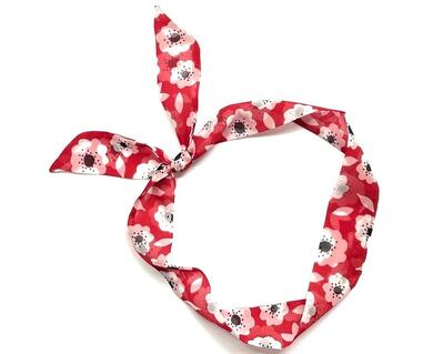 red scarf tied in a knot