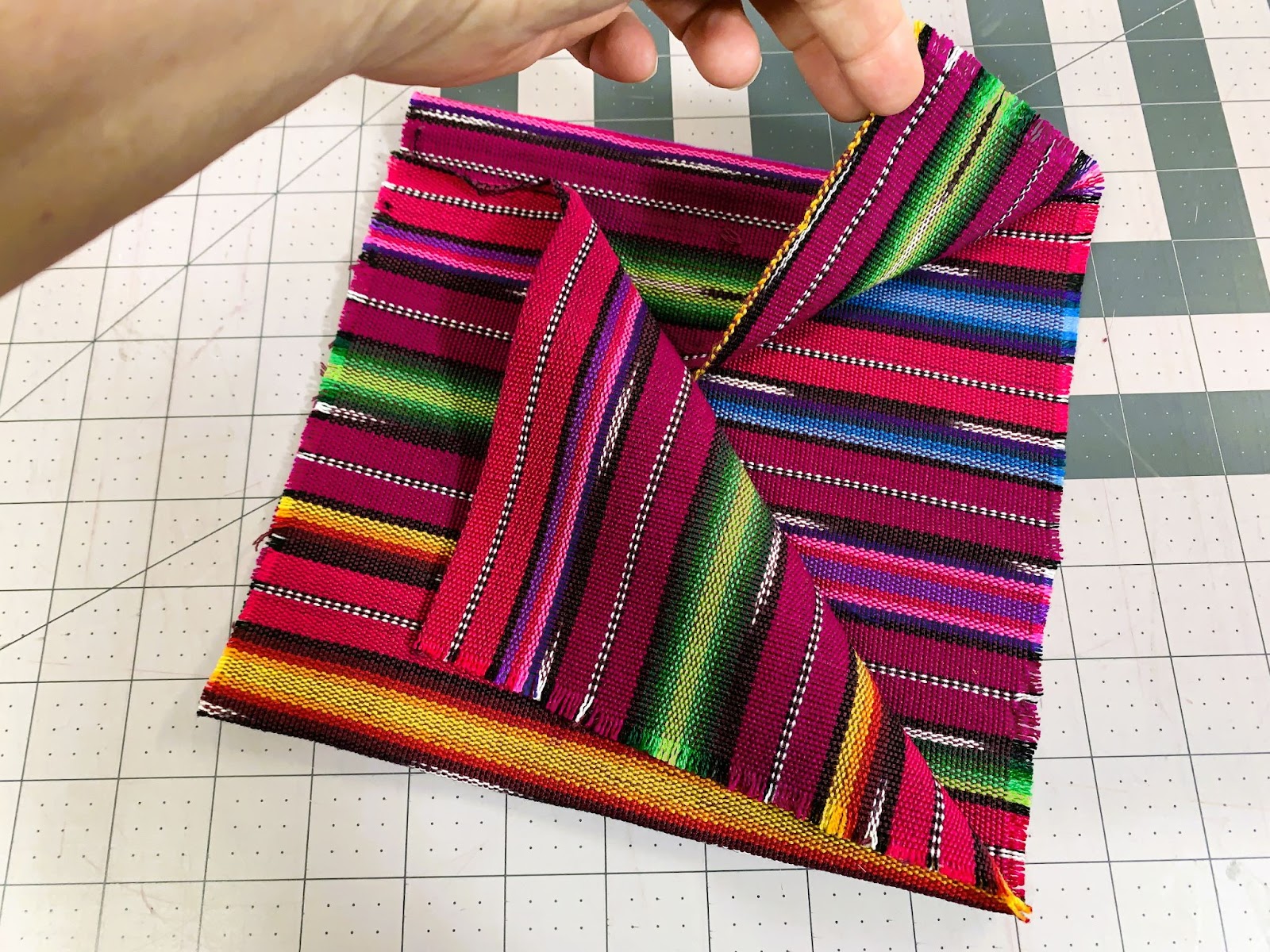 pocket with a folded closure