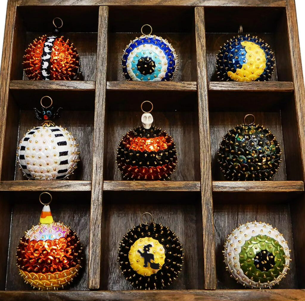 halloween sequin ornaments