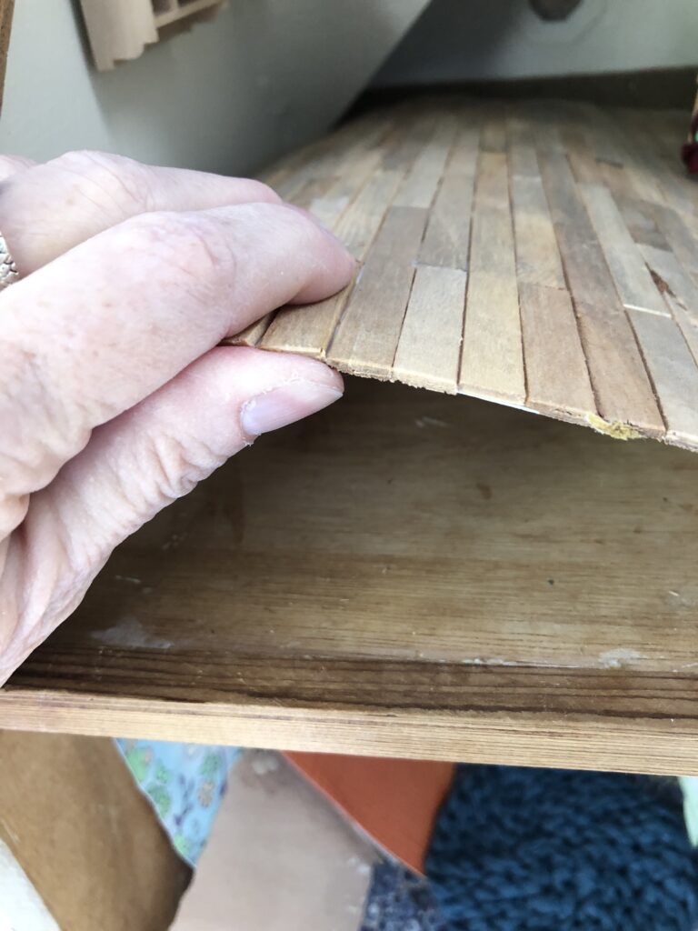 floor glued to the popsicle sticks