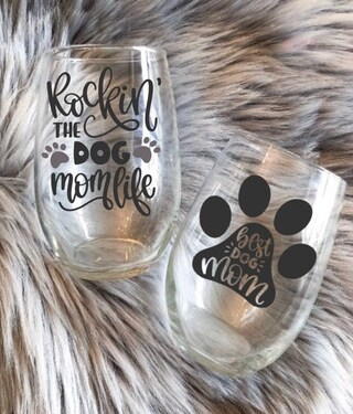 dog mom wine glasses
