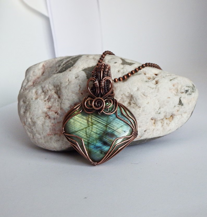 wire-wrapped Viking necklace