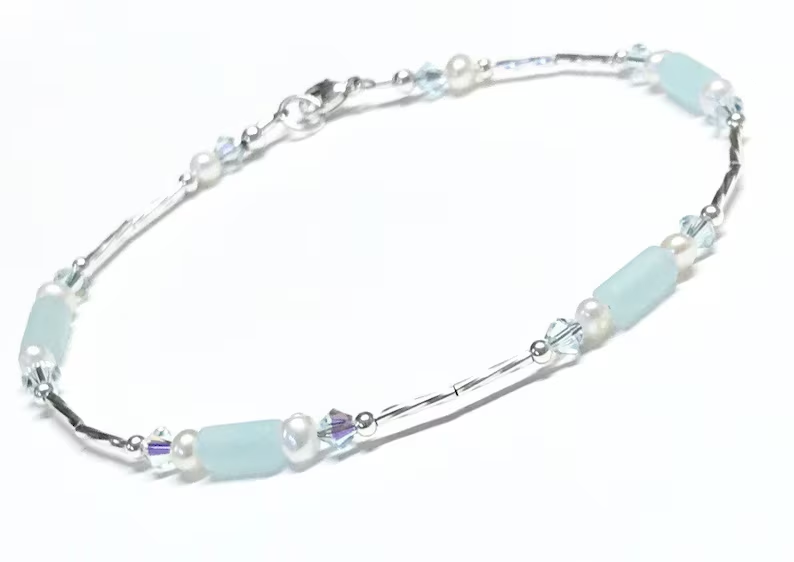 sea glass anklet